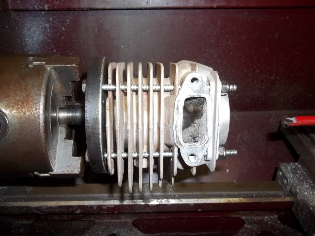 Taking steps from porting to cutting cylinder squish band and base. My